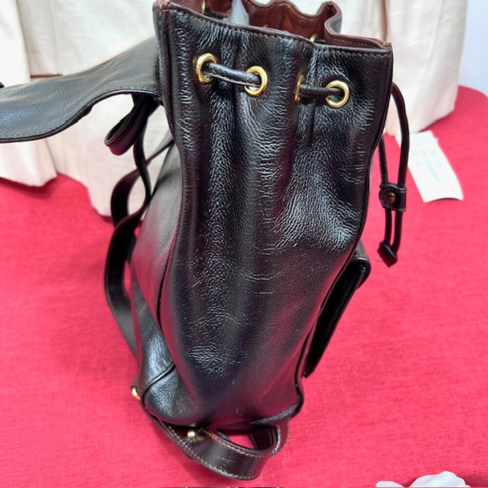 France Made Didier Lamarthe Back Pack Dark Chocolate Brown + FREE Chiffon Scarf - Picture 11 of 16